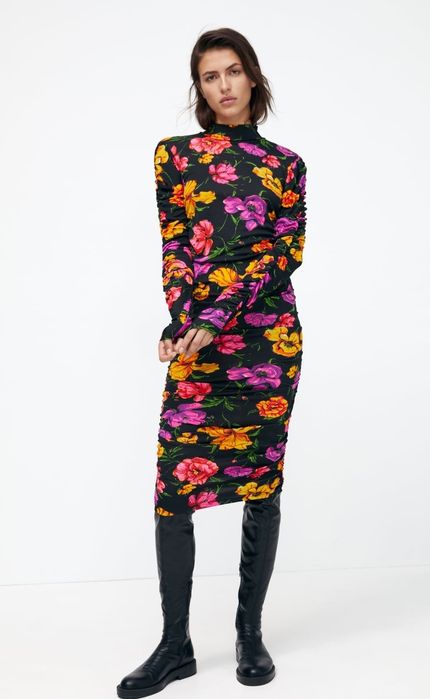 Платье миди ZARA