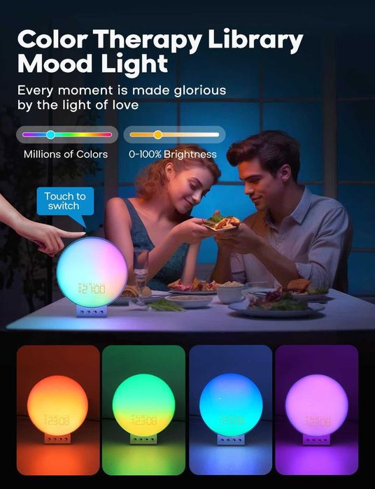 Dekala veioza RGB + ceas + incarcator wireless telefon si ceas Apple