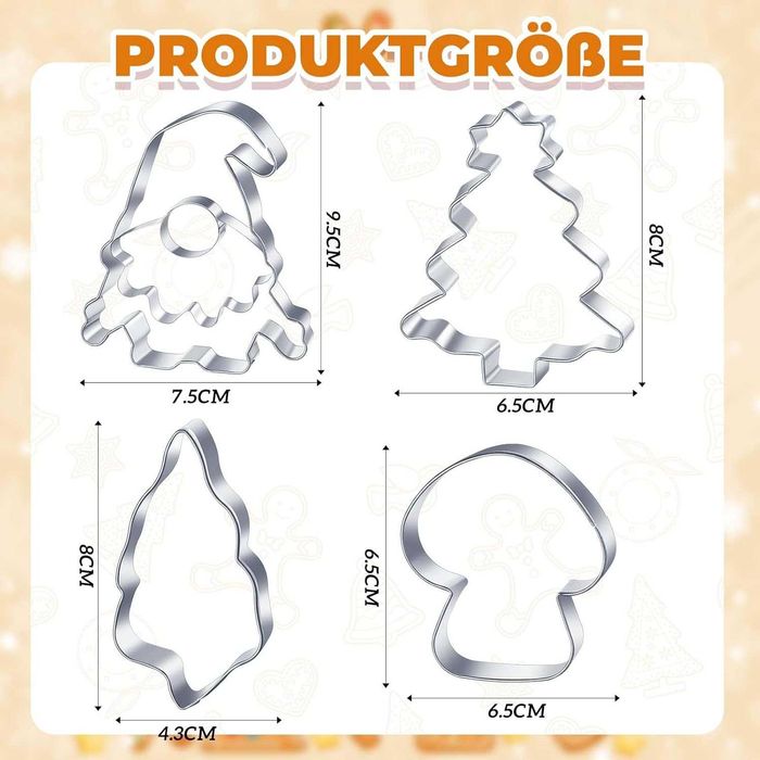 Forme pentru prăjituri de Craciun, Set de 3,4 sau 9, inox