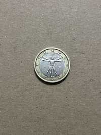 Рядка монета от 1 евро, Италия, 2002 г.