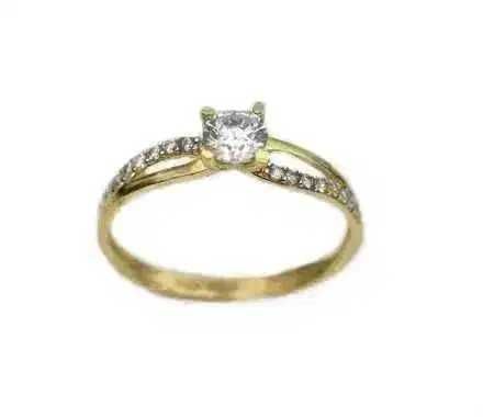 Inel aur galben logodna cu zirconia - DA307