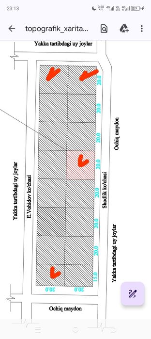 Quruq yerlar toʻrtda  uchastka sotiladi zarbdor oqar qishlogʻida
