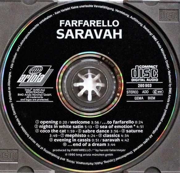 CD Farfarello (Mani Neumann from Transsylvania Phoenix) - Saravah 1990