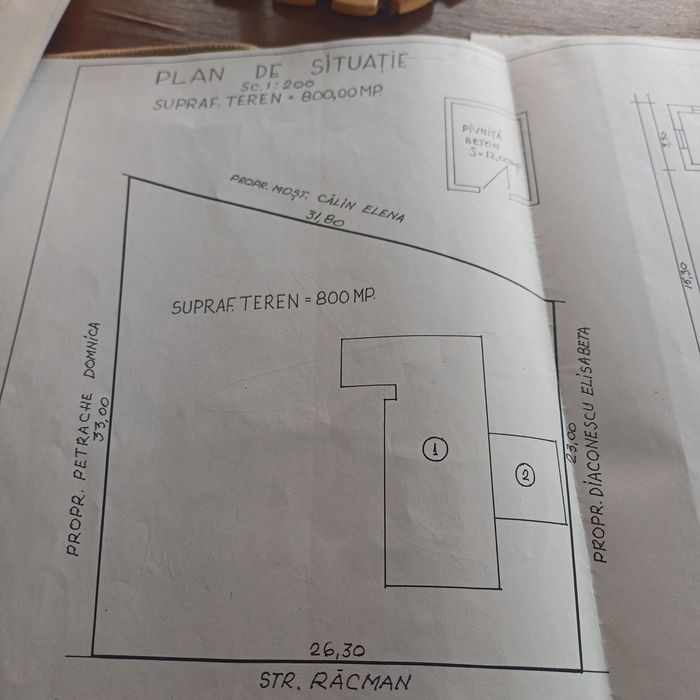 Casa vacanta/teren 800mp