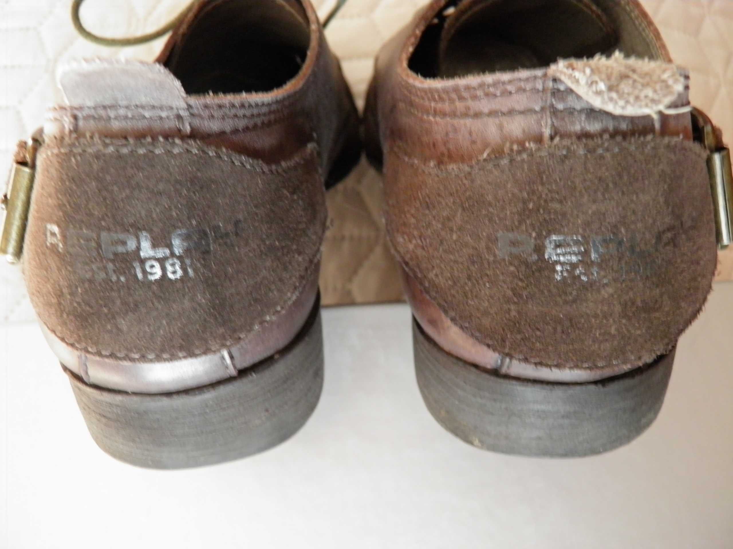 Replay оригинални мъжки обувки от естествен кафяв велур