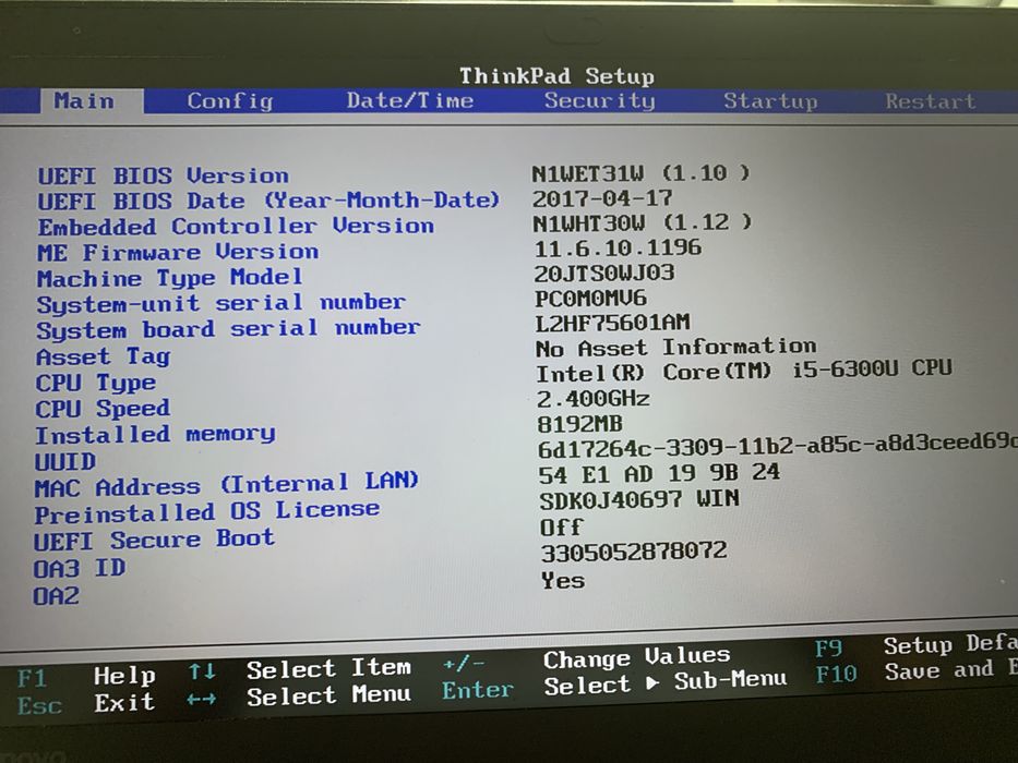 Лаптоп Lenovo T470s