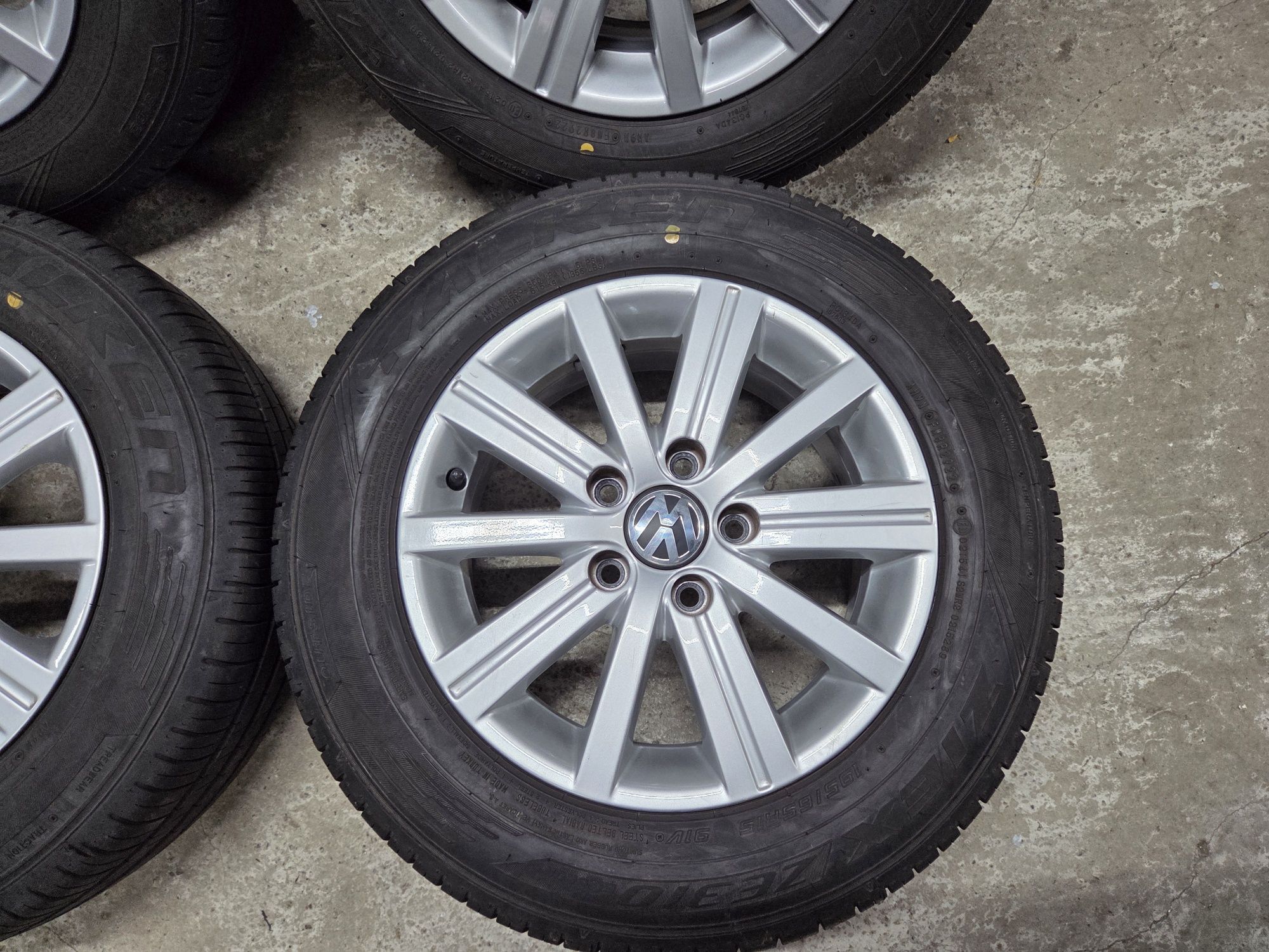 Set Jante Aliaj 5x112 pe 15 VW Golf 6 7 Touran Caddy Anvelope 195/65/1