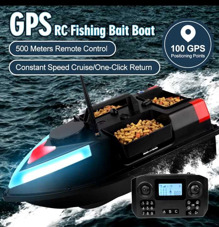 Лодка За Захранка ZV6 GPS-100 Точки 3 Изхвърлящи Коша Най-Новия Модел