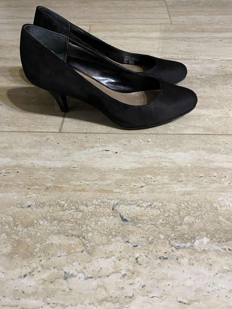 Pantofi negri cu toc mic, brand Alfani, 37,5