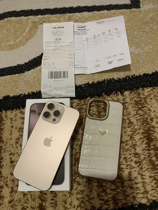 Iphone 16 pro max desert titanium 256gb la cutie si factura altex