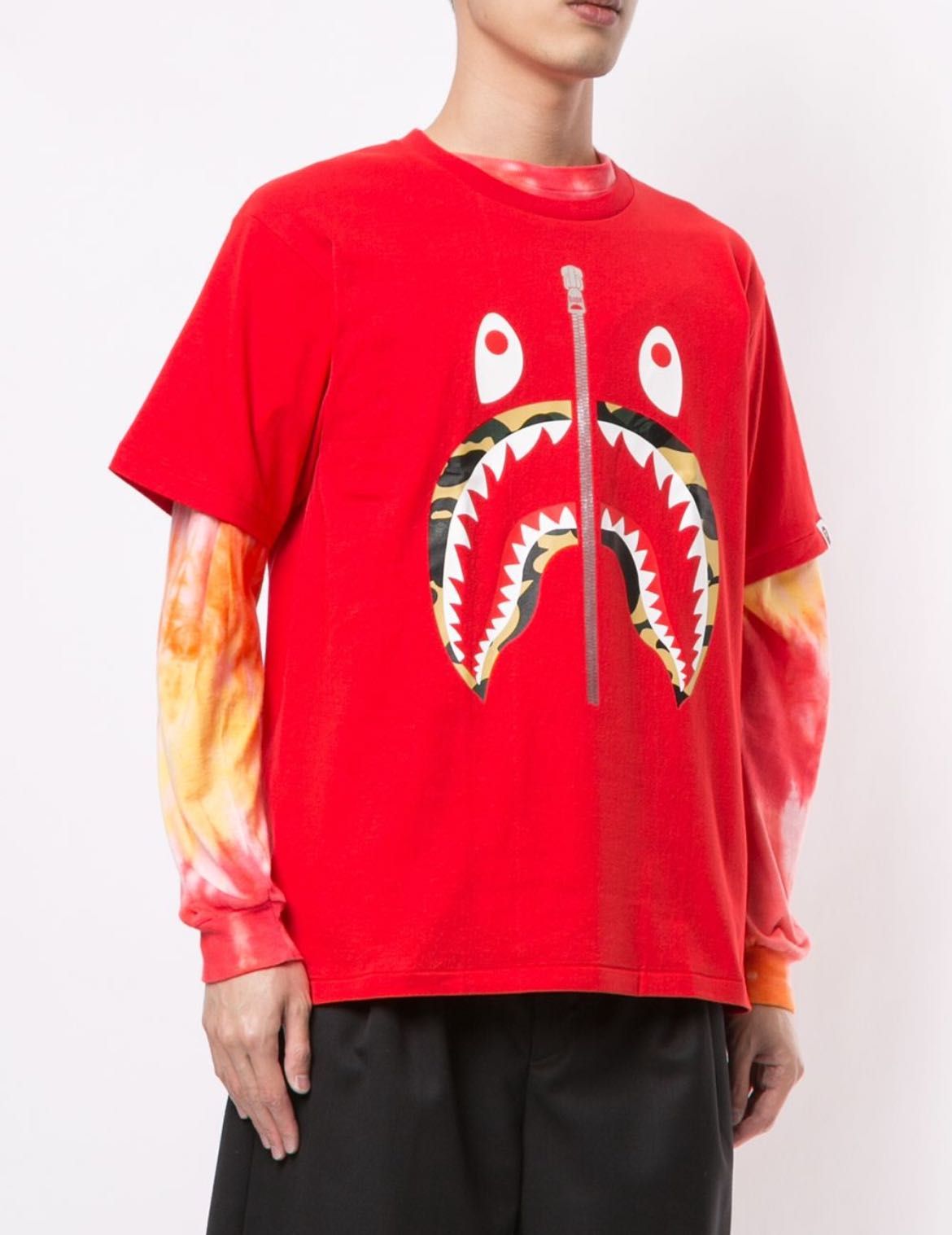 A BATHING APE Camo Shark T-Shirt