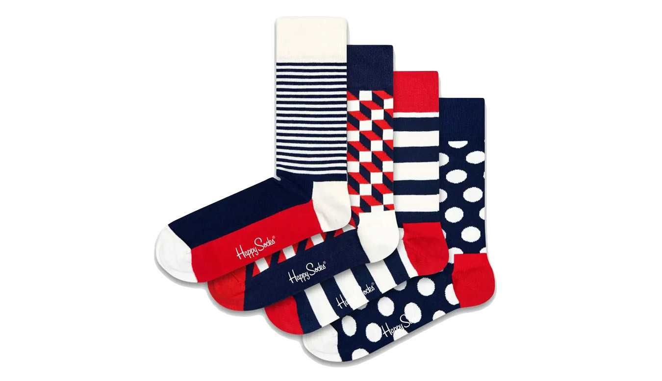 Happy Socks Classic Унисекс подаръчен комплект чорапи - 4 чифта