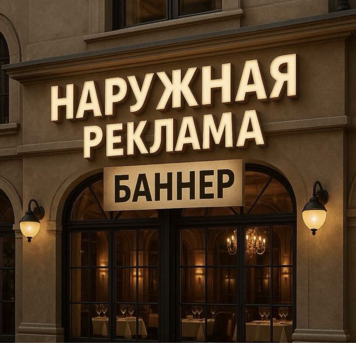 Наружная реклама , Баннер, Лайтбокс , Объемные буквы , Жарнама