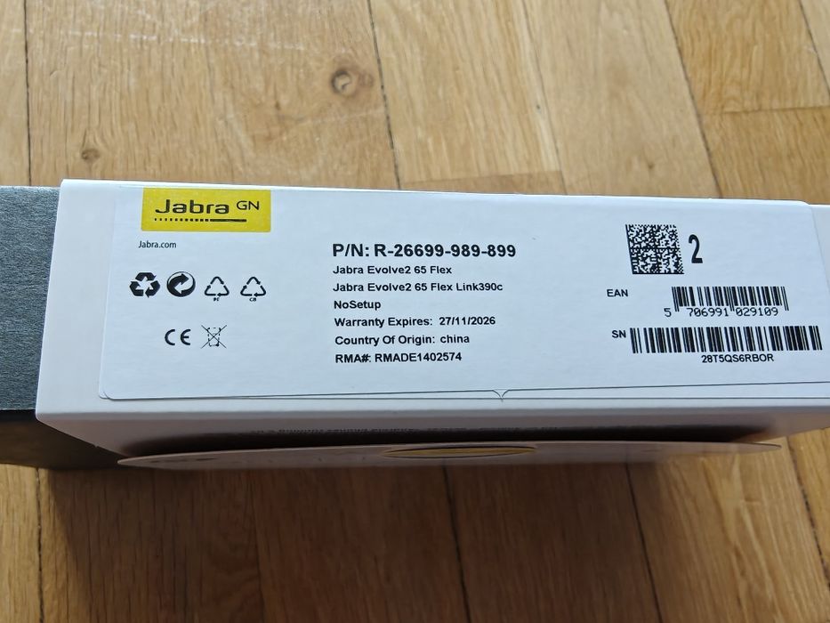 Vând căști wireless Bluetooth/UC jabra evolve2 65 flex noi