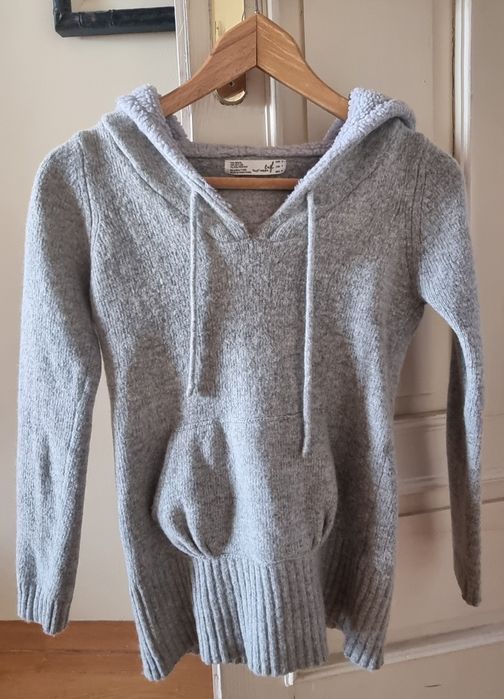 ZARA 100% вълна суитшърт с качулка