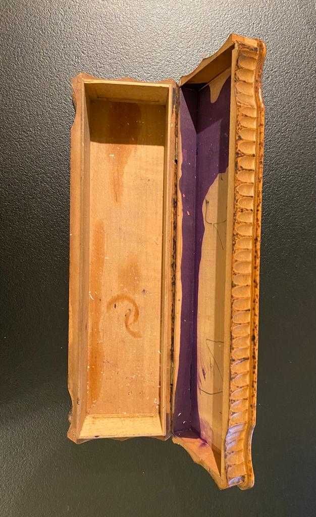 Cutie manusi, lemn, perioada art nouveau 1904 31.5/10/5.5 cm