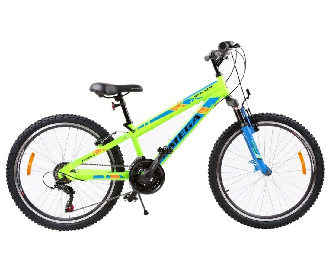 Bicicleta mountainbike copii Omega Gerald 24", 18 viteze, verde 2023