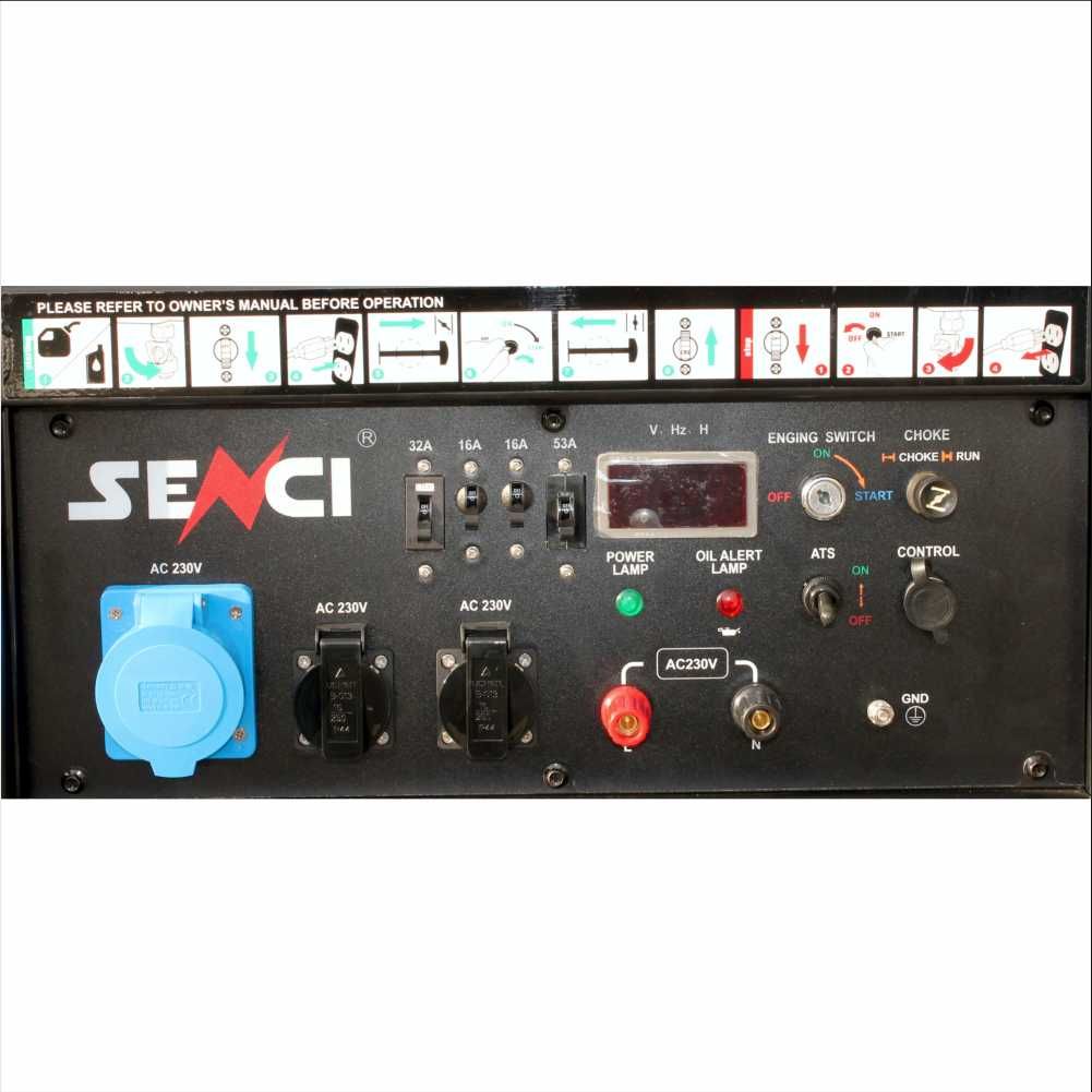 Generator SENCI SC15000TE-EVO max. 13 kW, TRIFAZAT 400V, AVR benzina