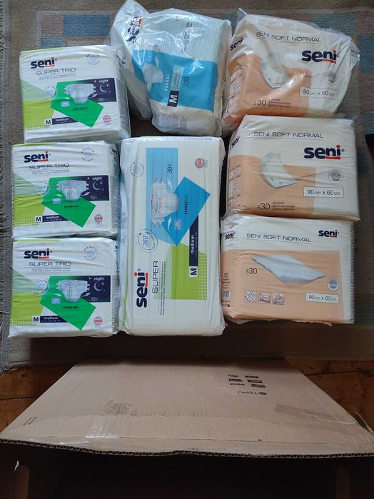 Scutece adulti, Seni Super Trio, Seni Super si Aleze, marime M pachet