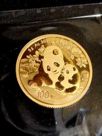 Monedă de aur 24 kt. Panda, China 100 yuan 2024
