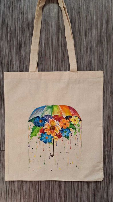 Ръчно рисувани памучни чанти и тениски