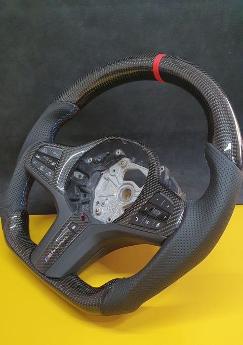 Volan teșit carbon , custom BMW seria 3 , 4 g20 g22