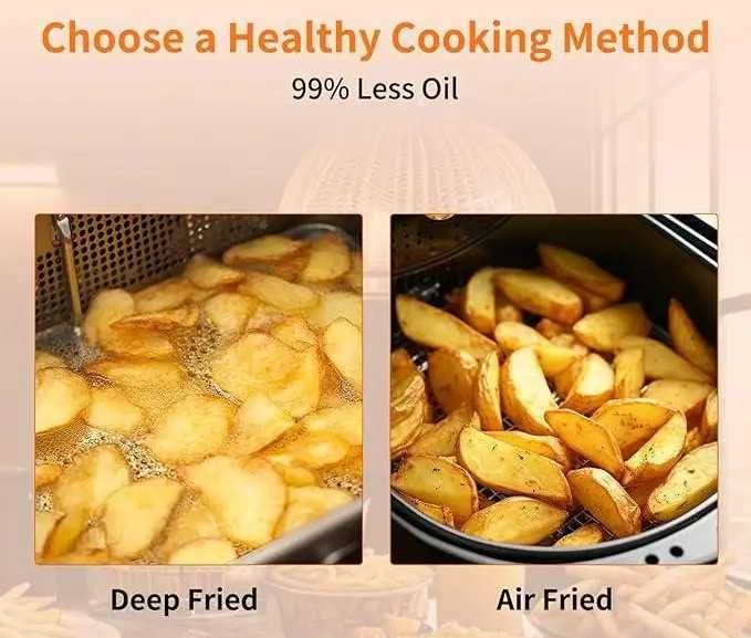 Friteuza dubla ADM – 2 cosuri, 8 Litri, 2000W, 10 programe, produs nou