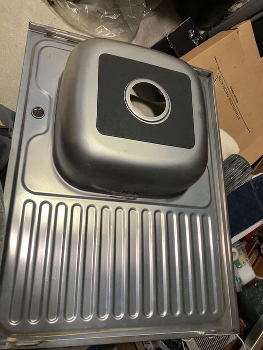 Кухненска мивка алпака с десен плот, 80х60х16cm, неизползвана