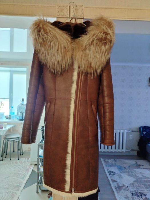 Дубленка искусственная  с натуральным мехом