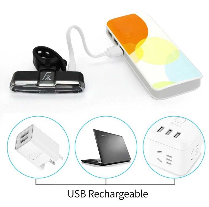 Lumini spate casca stop LED incarcare USB pt bicicleta, trotineta