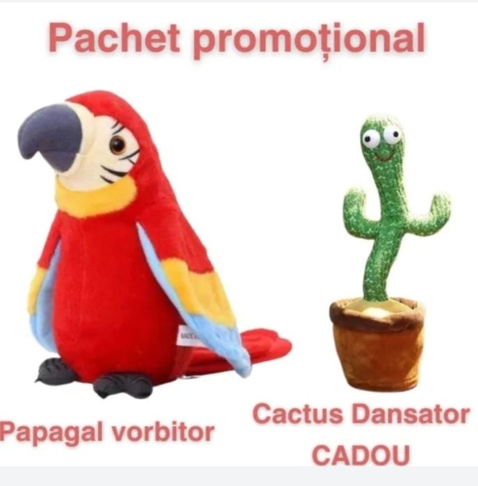 Jucarie interactivă, papagal+cactus.cadoul perfect pentru copii