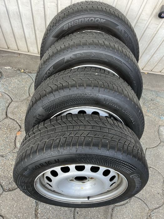 Jante otel 5x108mm, anvelope iarna 205/60 R16, Peugeot, Citroen, Ford