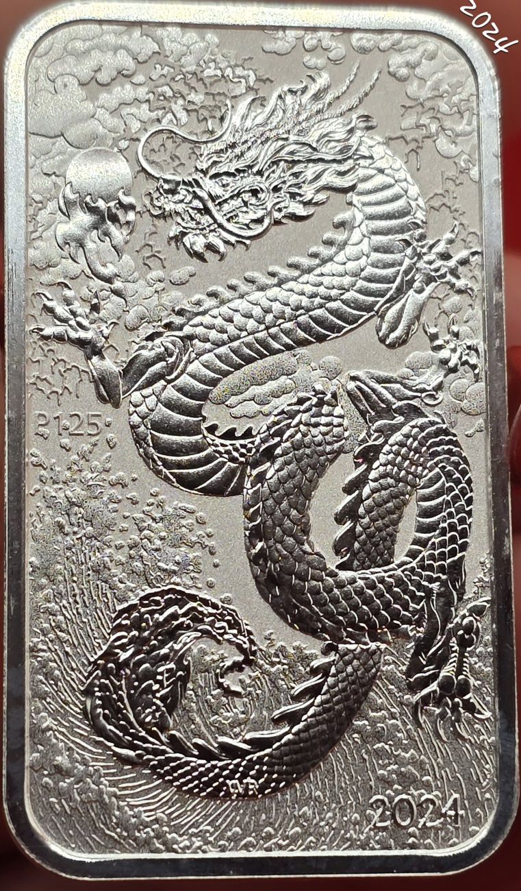 Rectangular Dragon TOATA+ 2018 - 2024 monede lingou argint 999