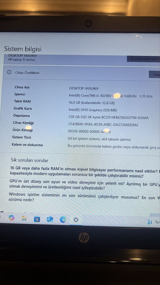 Noutbok hp intel core i5