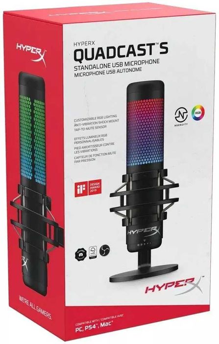 Микрофон HyperX QuadCast S черный