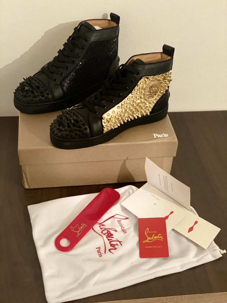 Christian louboutin high top sneakers black/gold