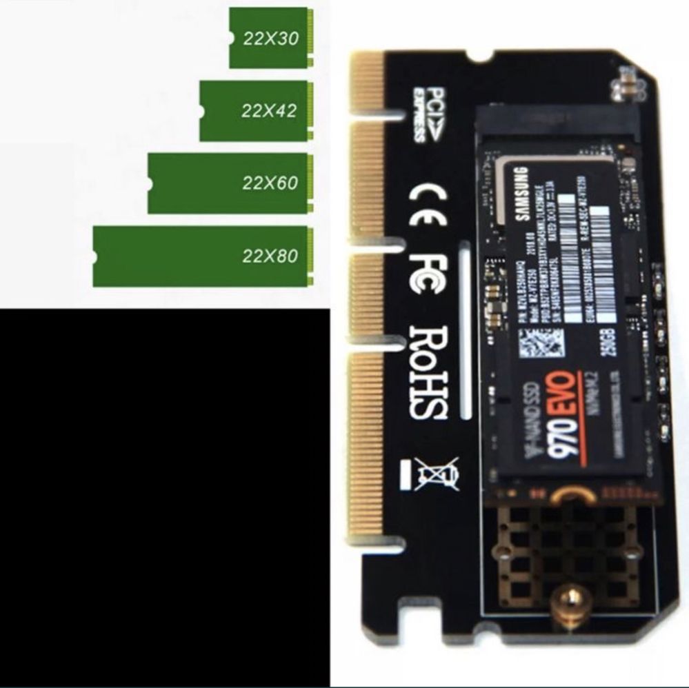 Adaptor ssd M.2 NVME 2230,2242,2260,2280 la portul PCI-E