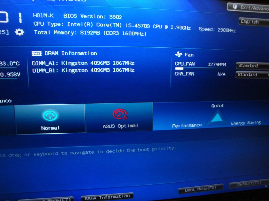 Placa de baza Asus H81M-k procesor i5 4570 3.6Ghz 8GB DDR3 1866