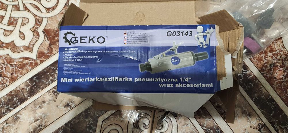 Мини пневматичен прав шлайф GEKO G03143, 25000 об./мин, 6.3 бара