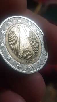 300 Lei. Moneda 2 Euro . Litera  A.  Germania. An 2002. Rar. Colectie