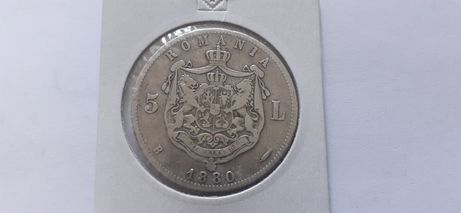România 5 lei 1880-Argint