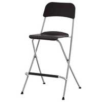 FRANKLIN бар стол, сгъваем - кафяво-черно / сребро, 74 см (IKEA