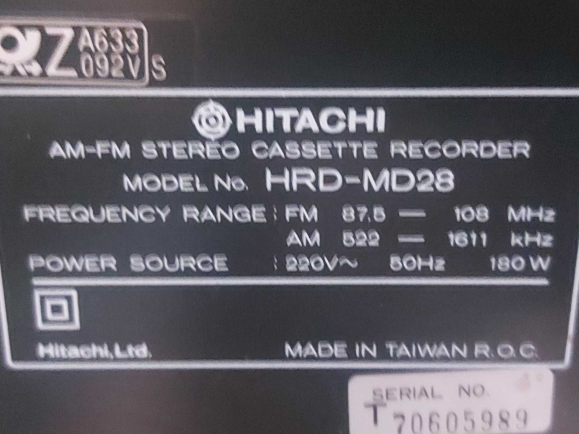 Hitachi HRD-MD28 & Htachi HS-E38 AM-FM Stereo Cassette Recorder & 2Way