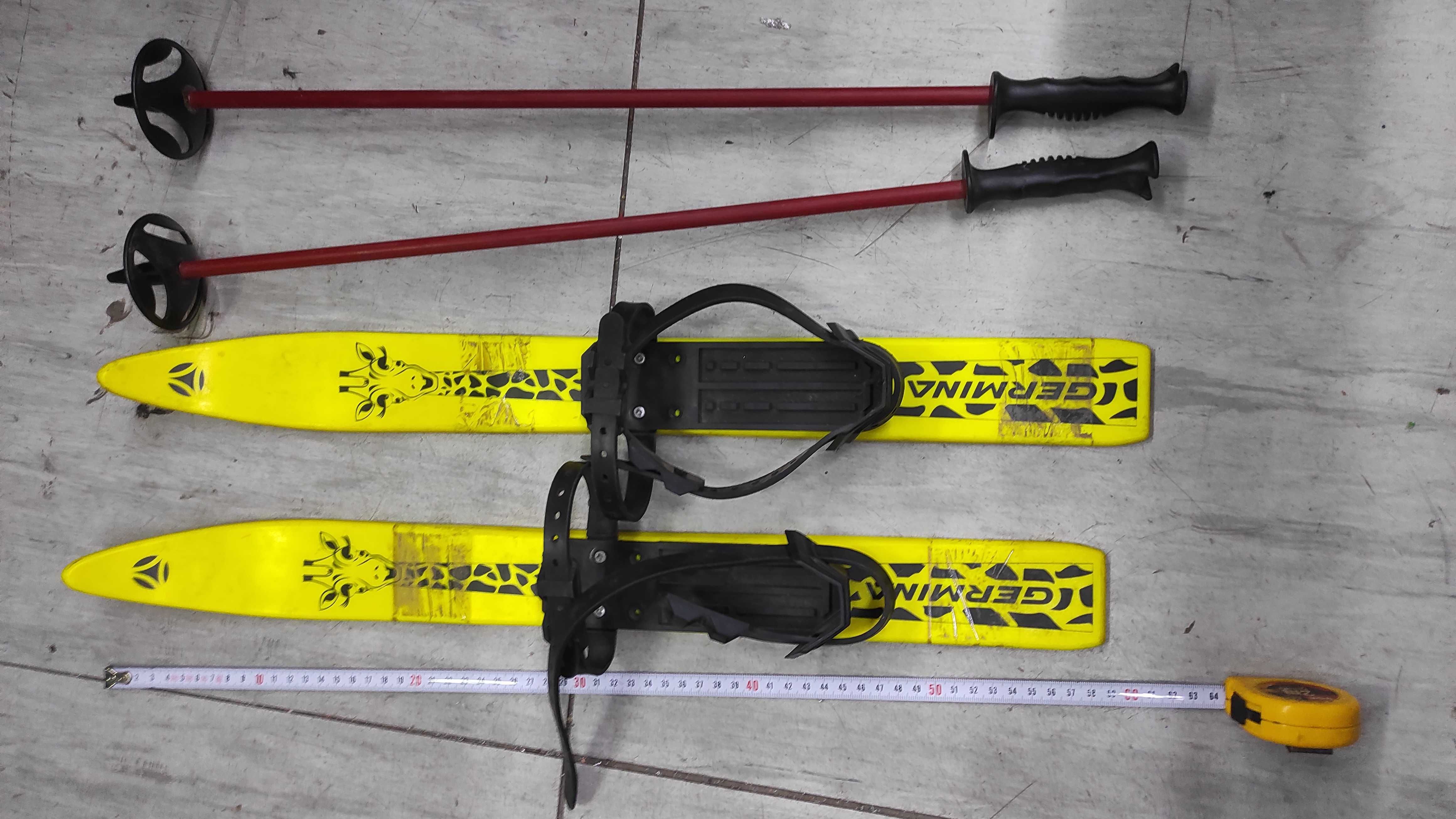 schiuri skiuri GERMINA copii 60cm cu bete fibra arata noi nefolosite