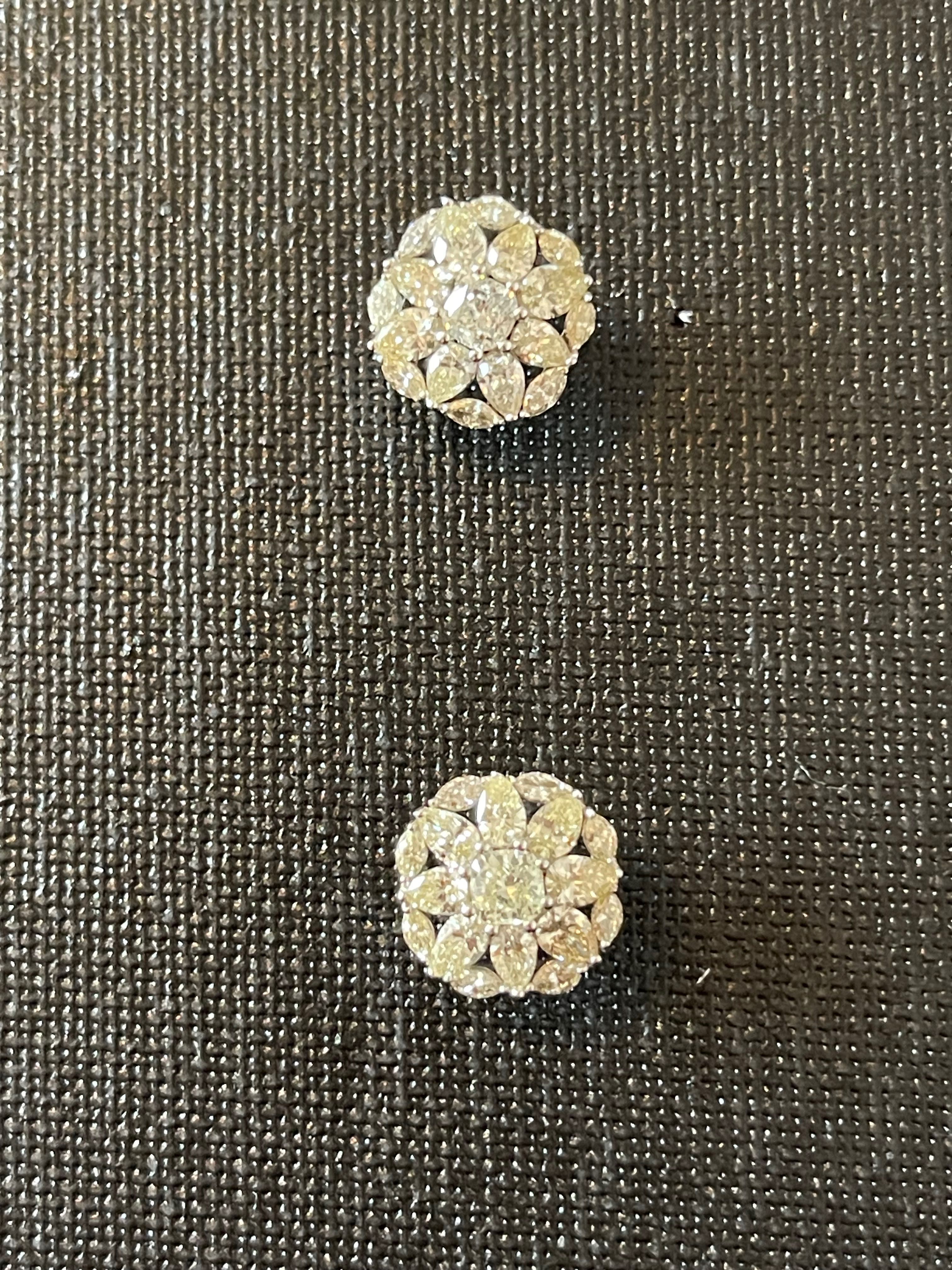 Cercei stud aur alb 14k și diamante 3.14ctw