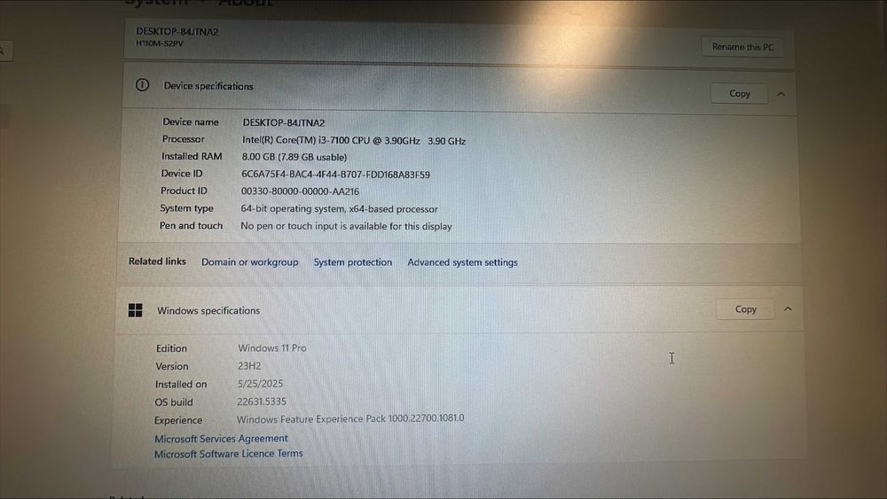 Calculator i3-7100 3.9GHz 8GB DDR4 120GB SSD H110M-S2H 450W