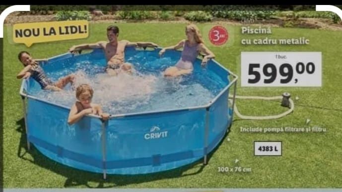 Piscina + pompa + prelata cu bule