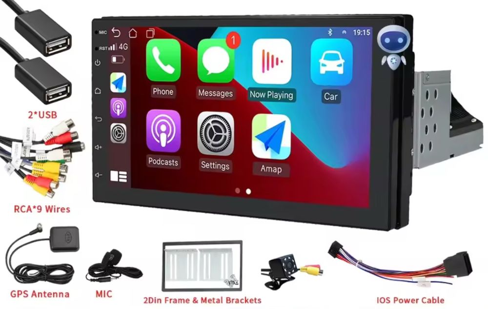 Navigatie GPS Android 1DIN 2DIN Universala - Wifi Carplay 7"  1-4GB
