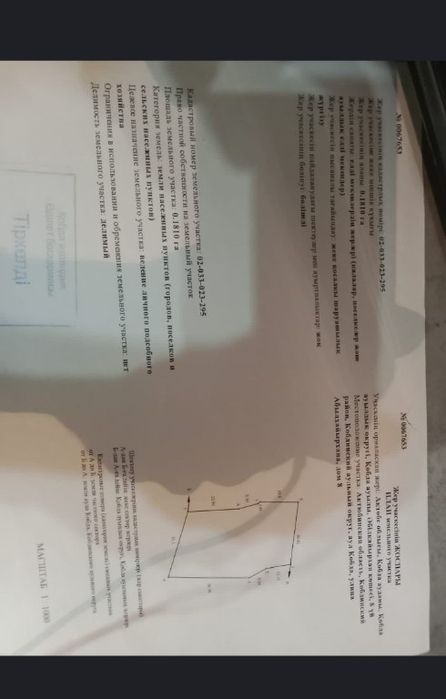 Продам земельный участок в хобде.СРОЧНО!