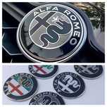 Alfa Romeo - Set embleme si capace - 4 capace pentru jante aliaj